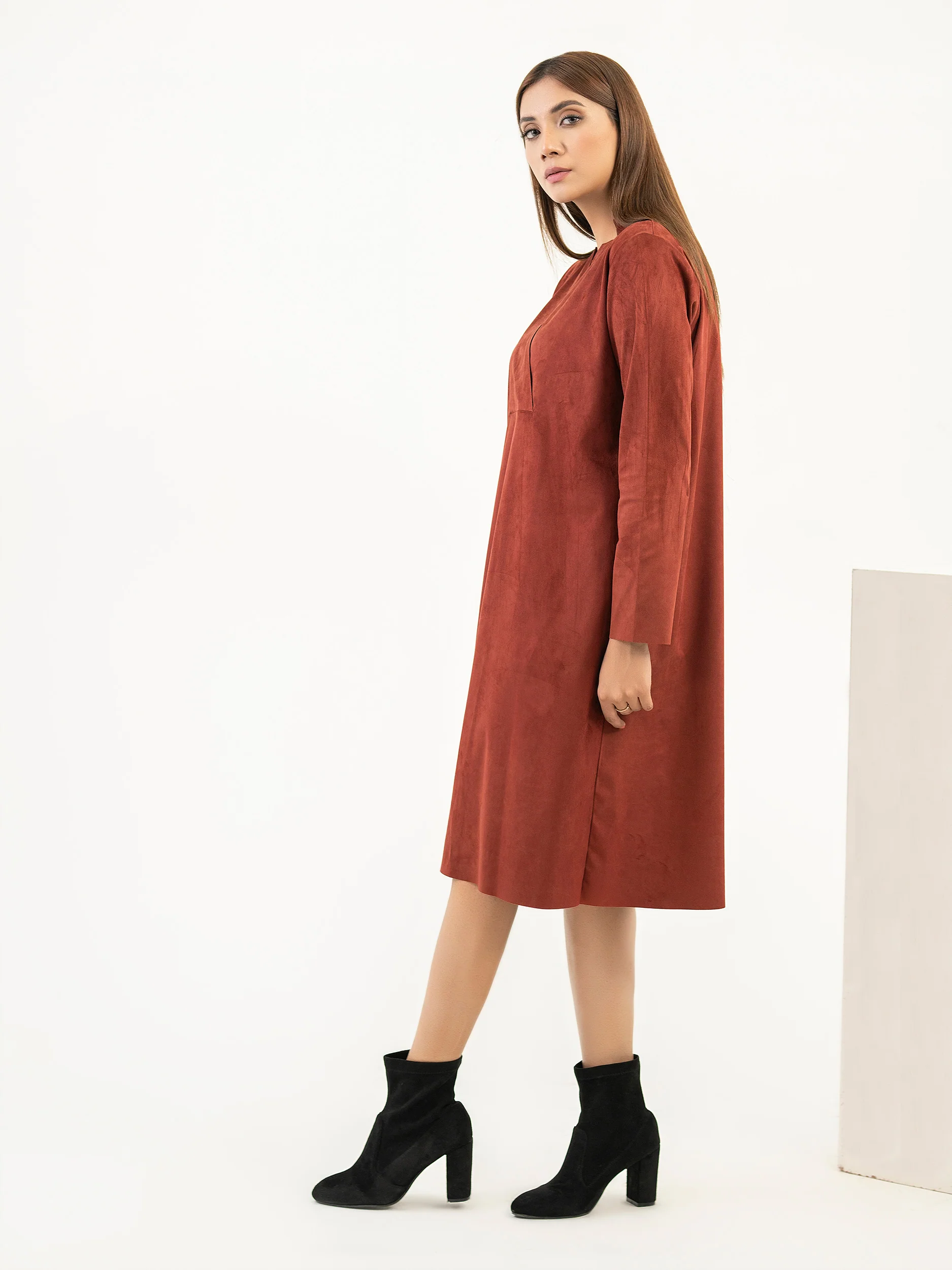 Dyed Suede Dress - Image 3