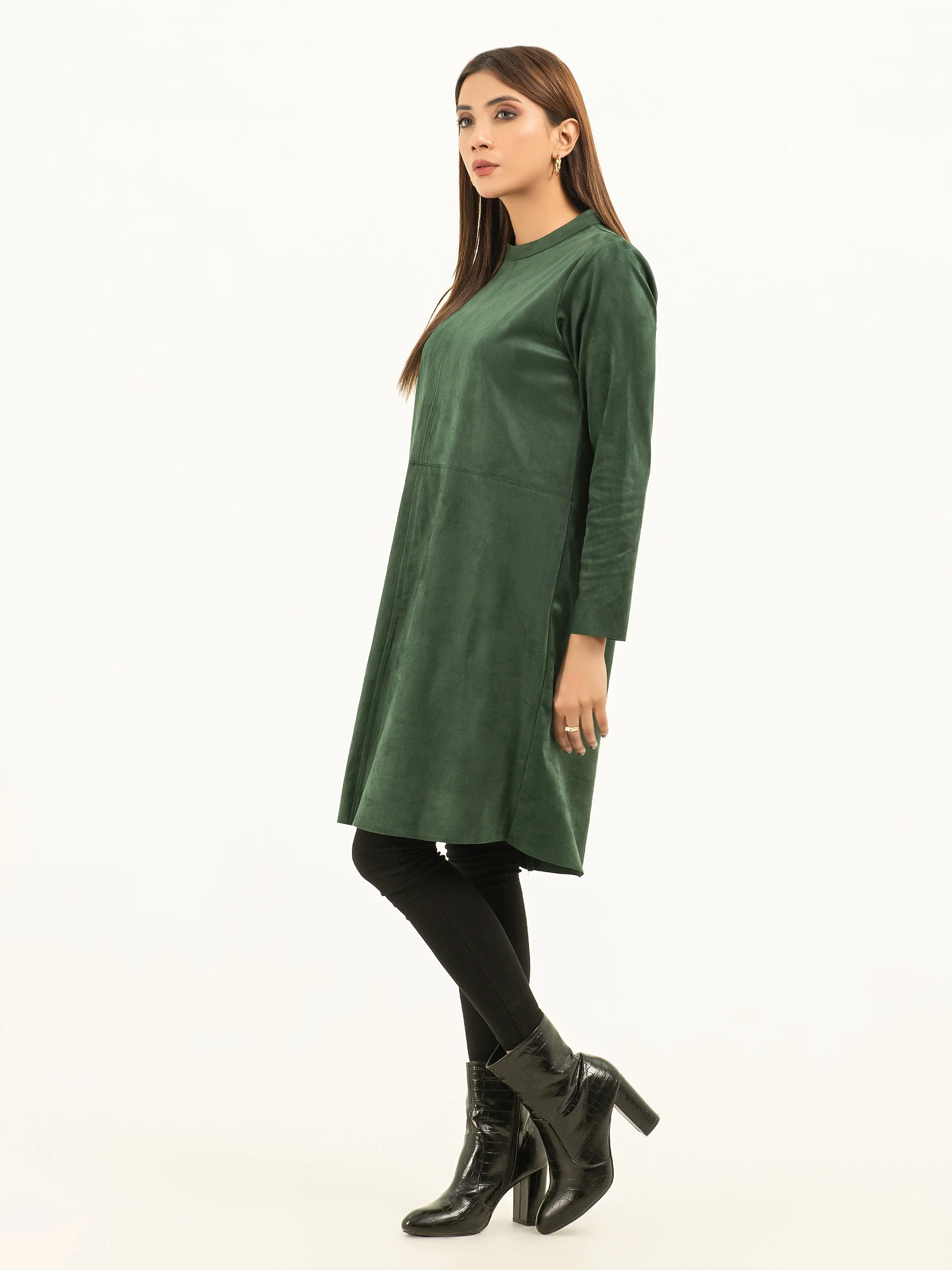Suede Short Dress - Image 3