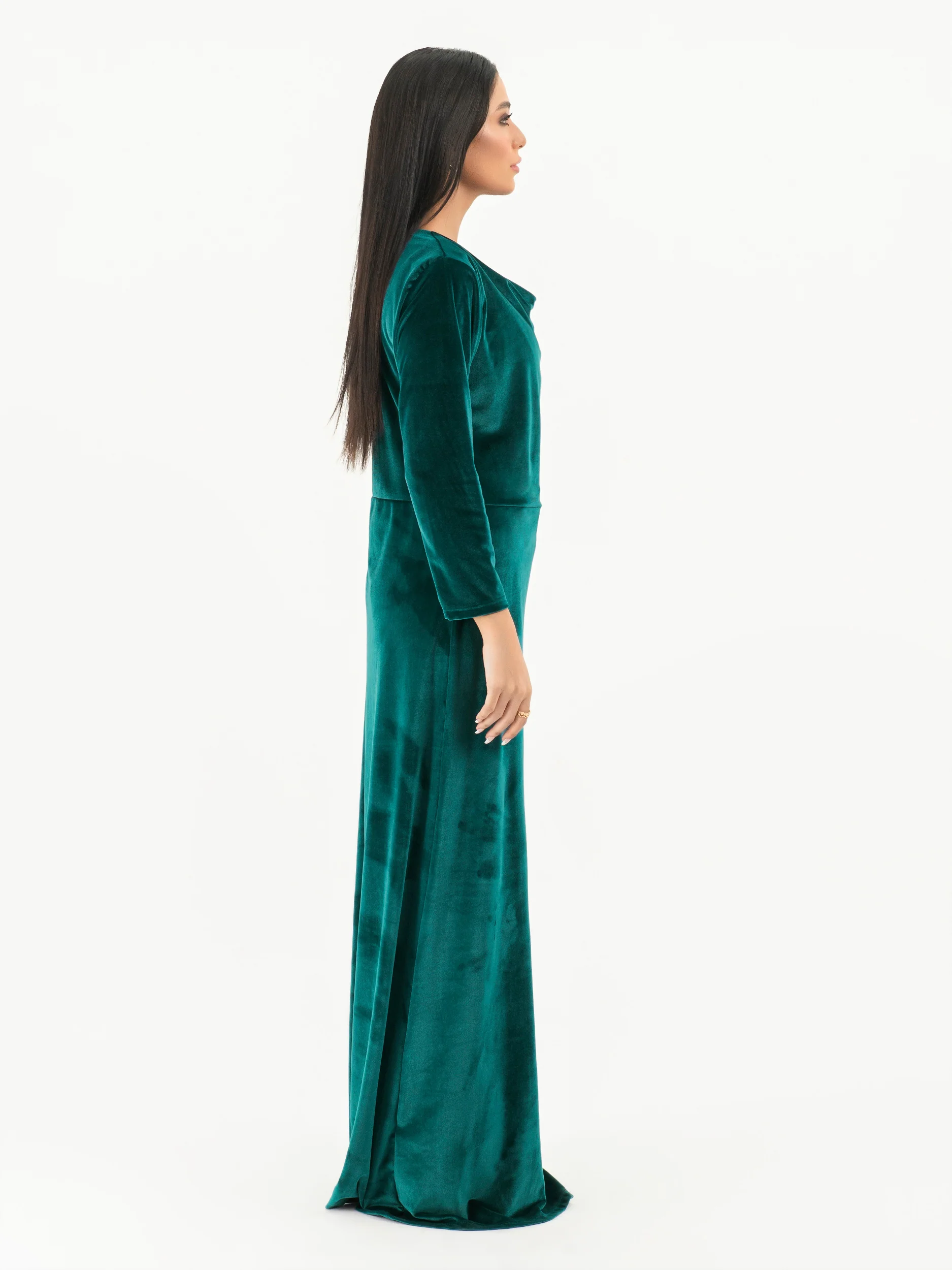 Solid Velvet Dress - Image 3