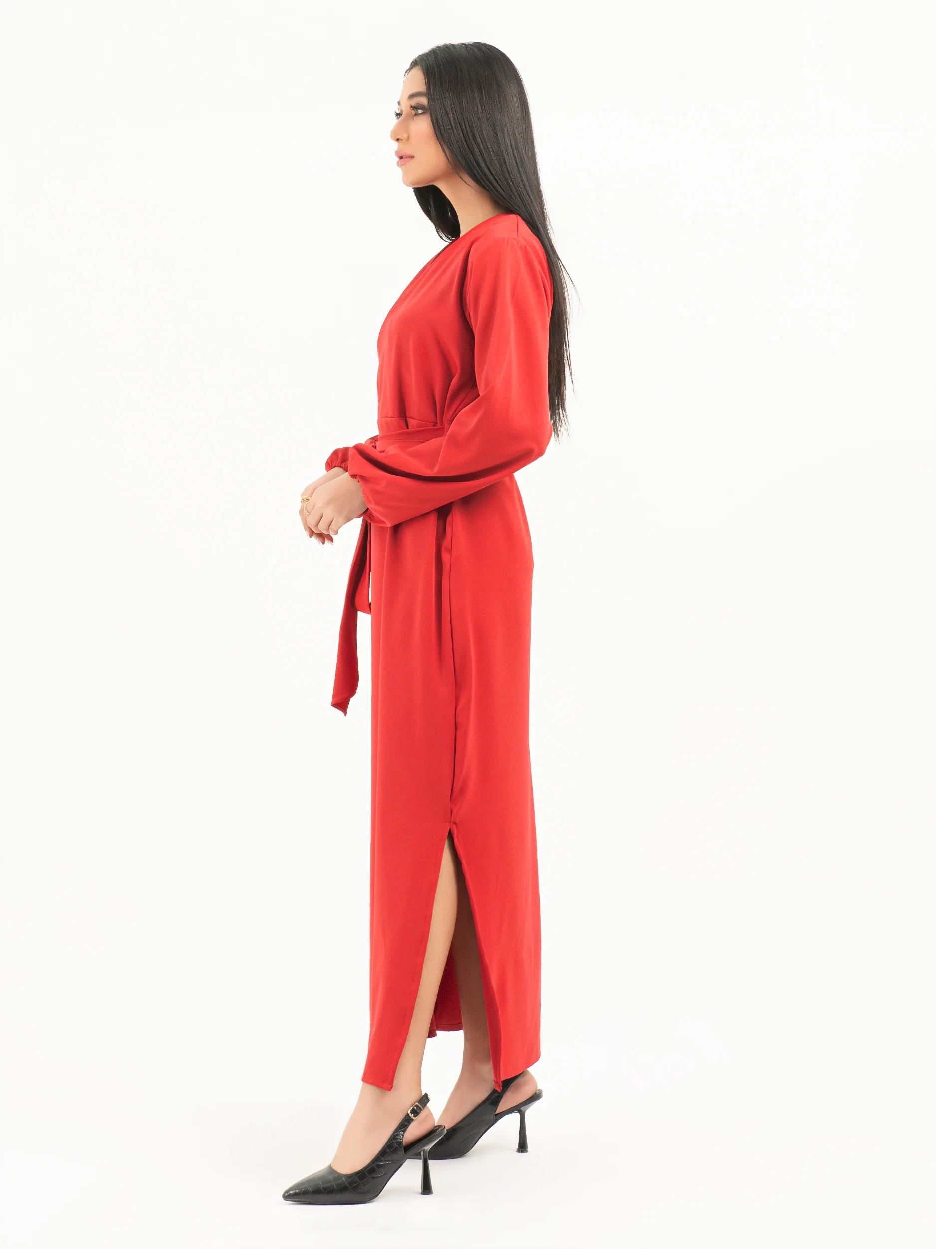 Belted Viscose Dress - Image 3