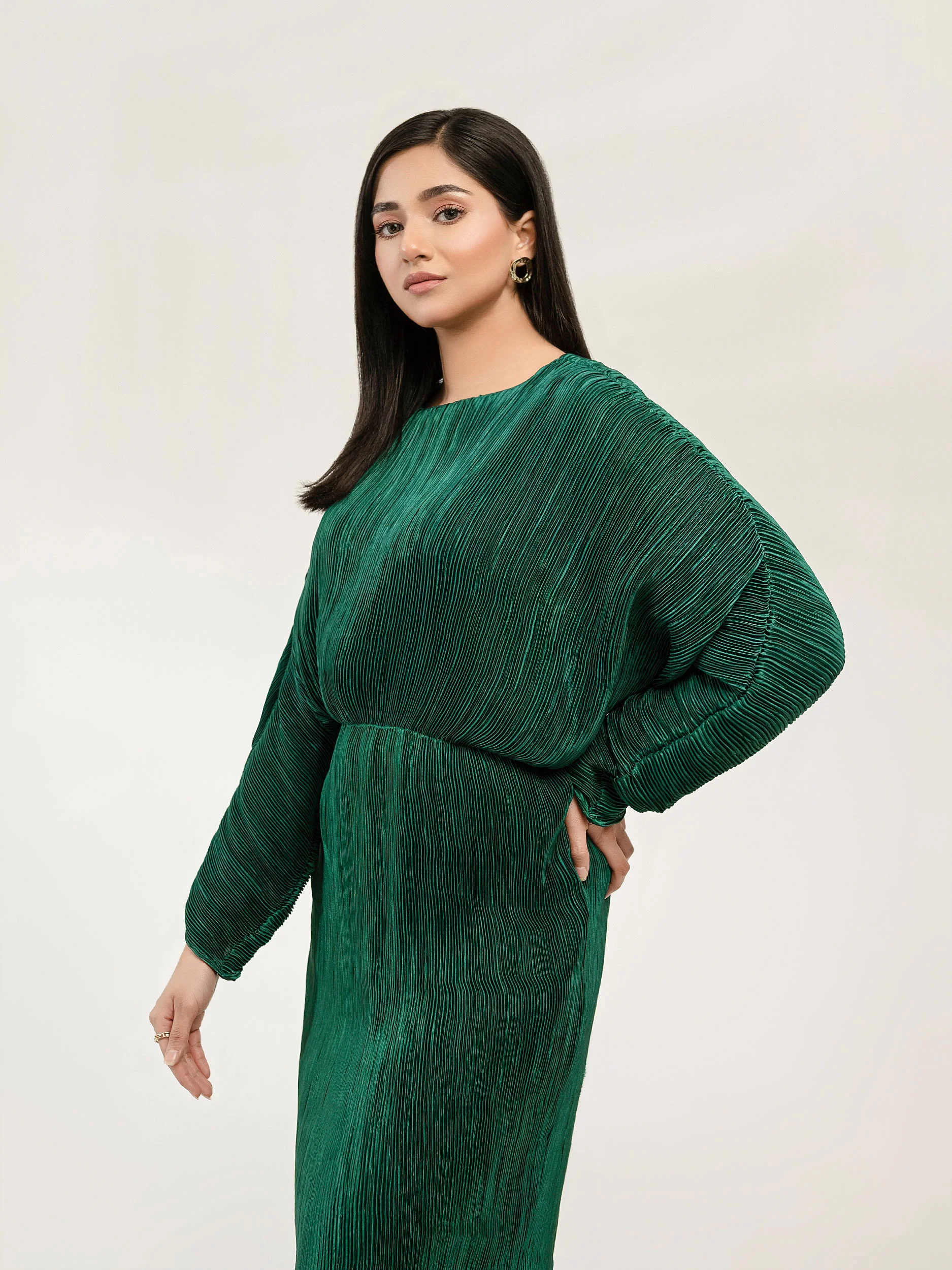 Pleated Silk Dress - Image 2