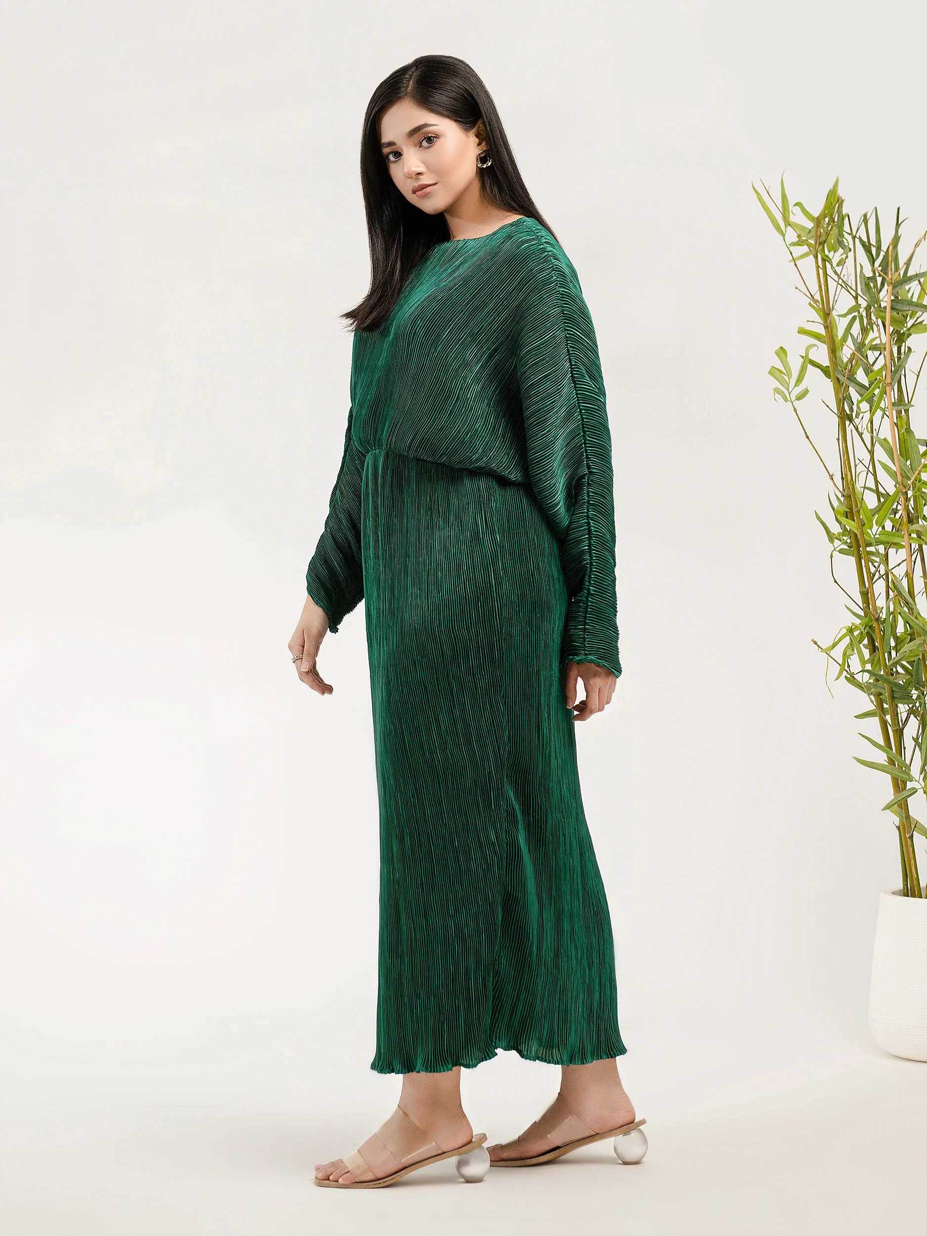 Pleated Silk Dress - Image 3