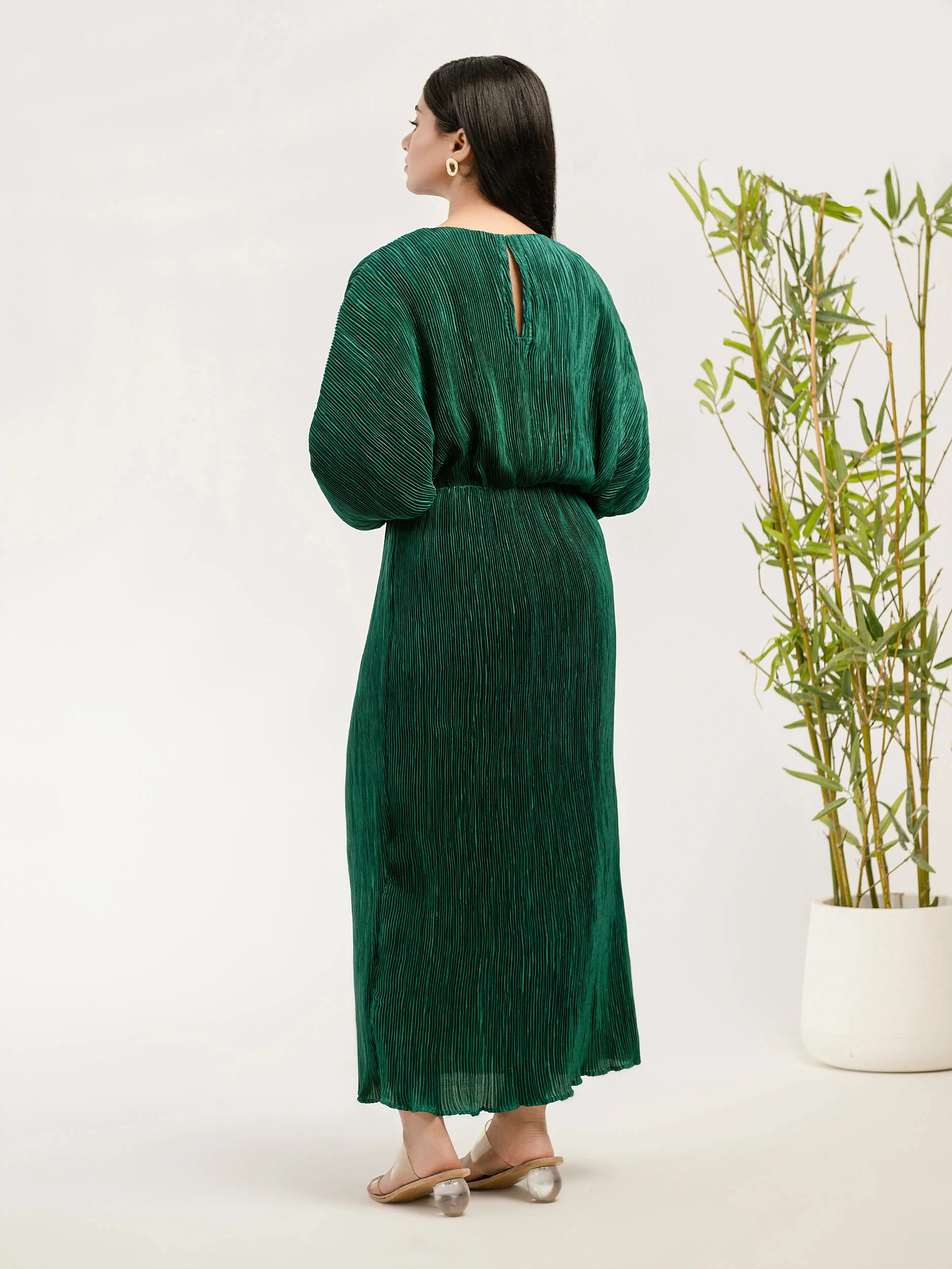 Pleated Silk Dress - Image 4