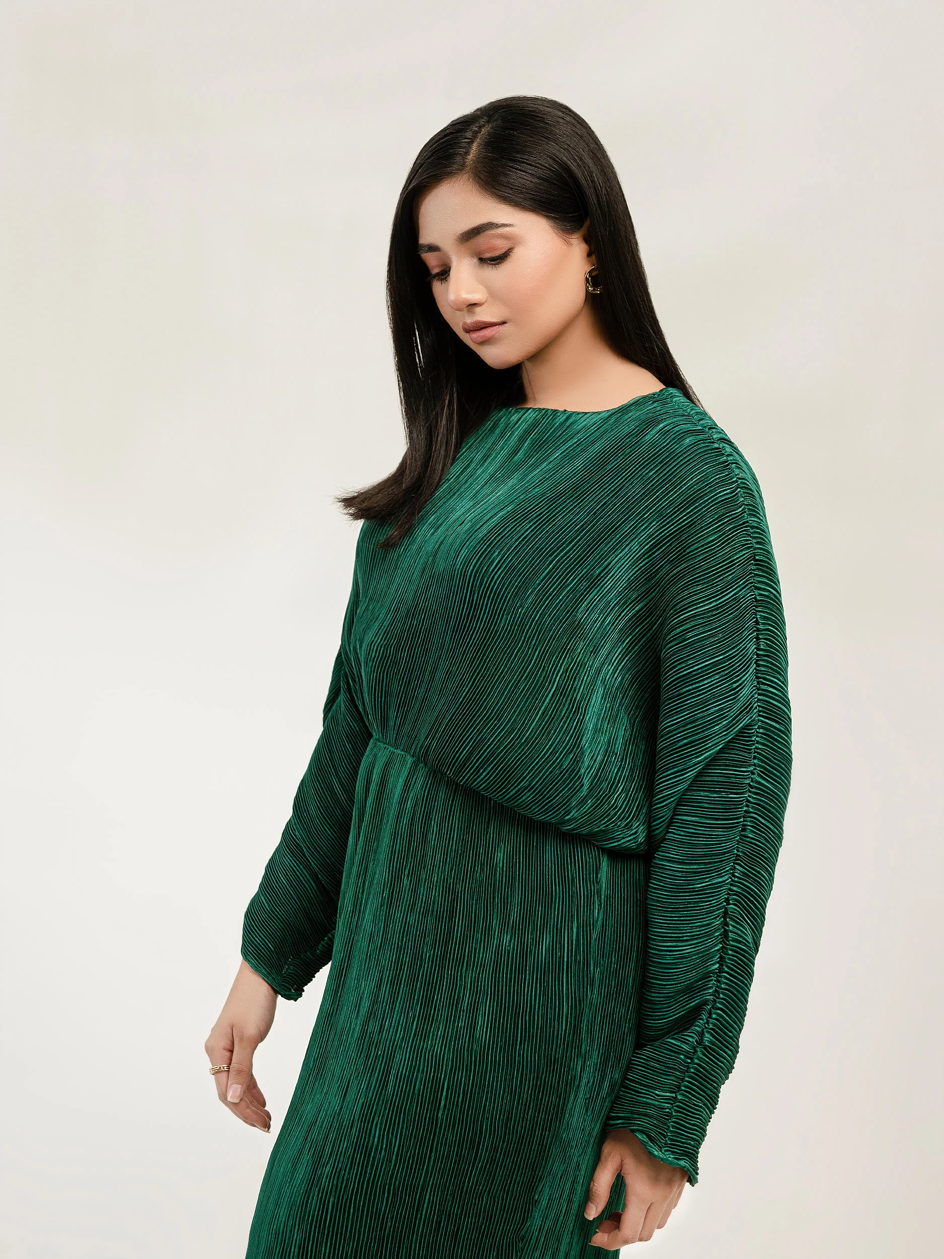 Pleated Silk Dress - Image 5