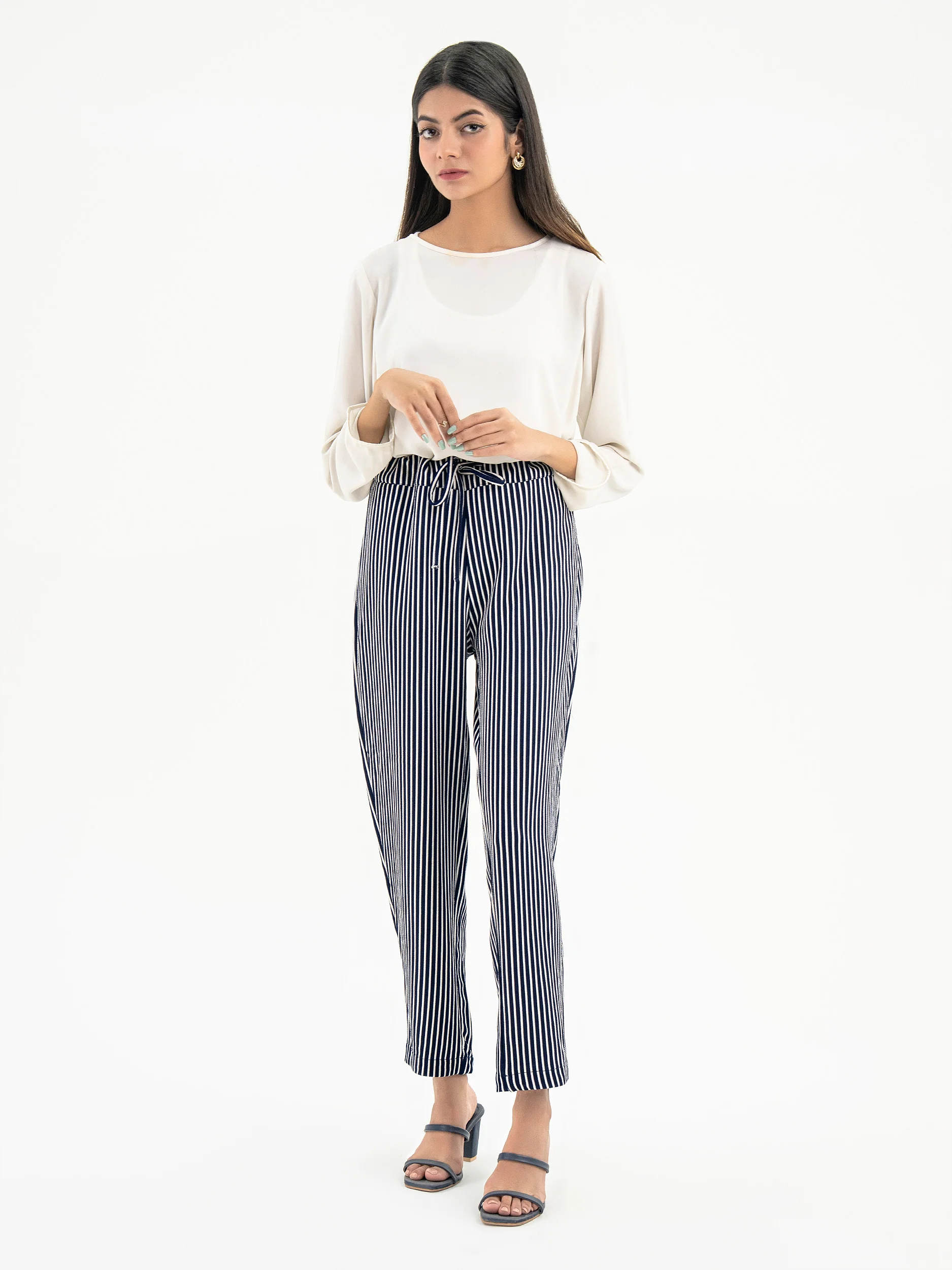 Stripe Printed Jersey Pants - Image 2