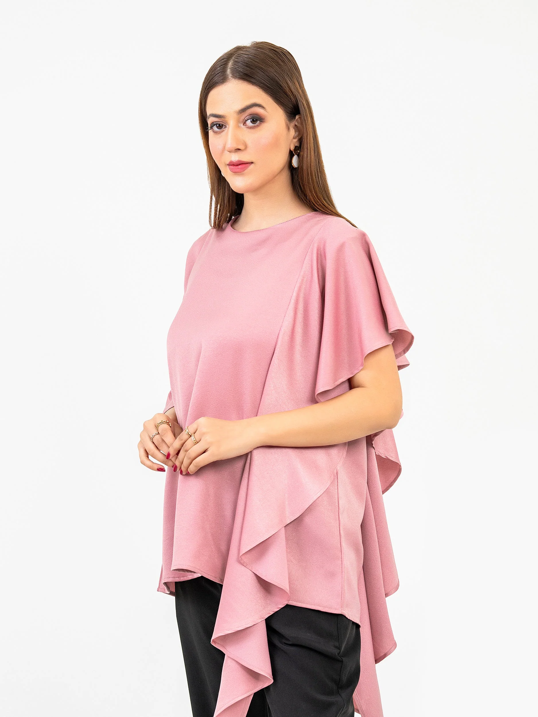 Viscose Ruffle Top-Dyed - Image 3