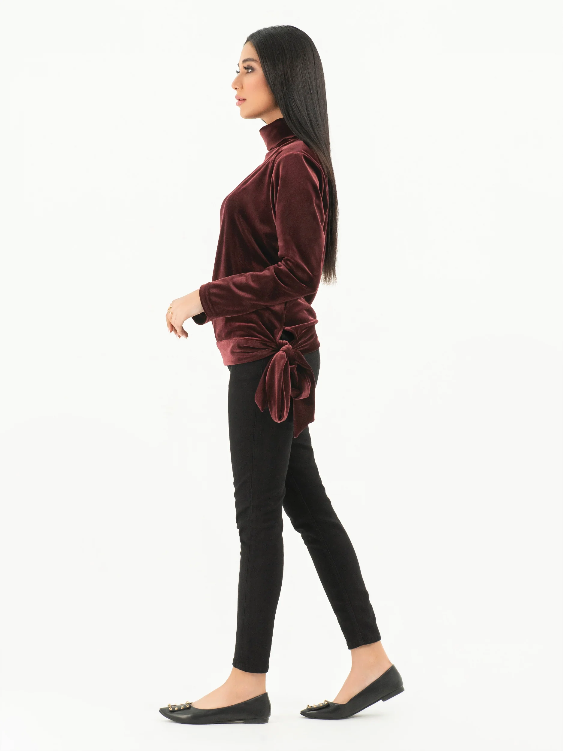 Turtle Neck Velvet Top - Image 3