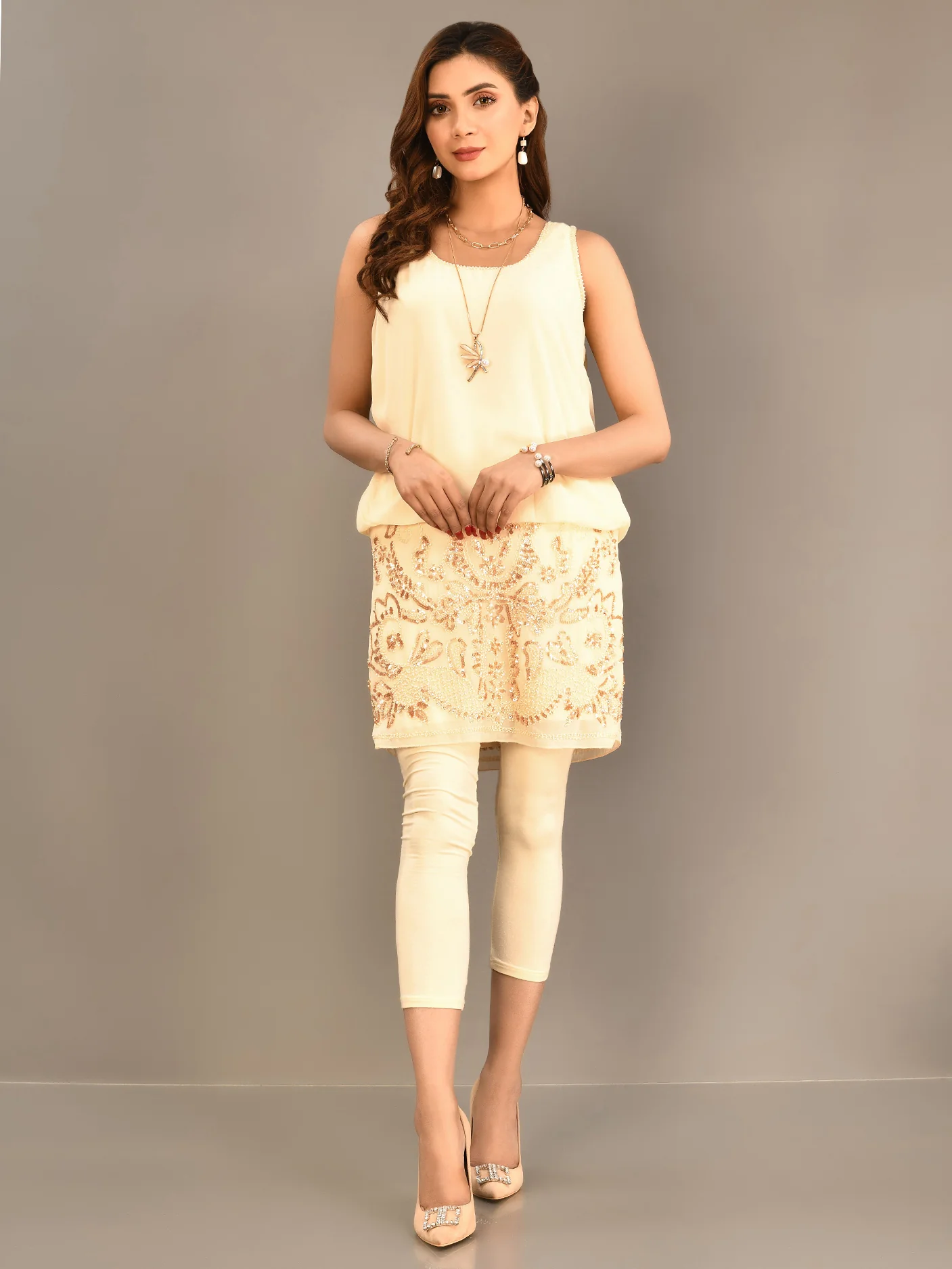 Sequined Chiffon Dress - Image 5