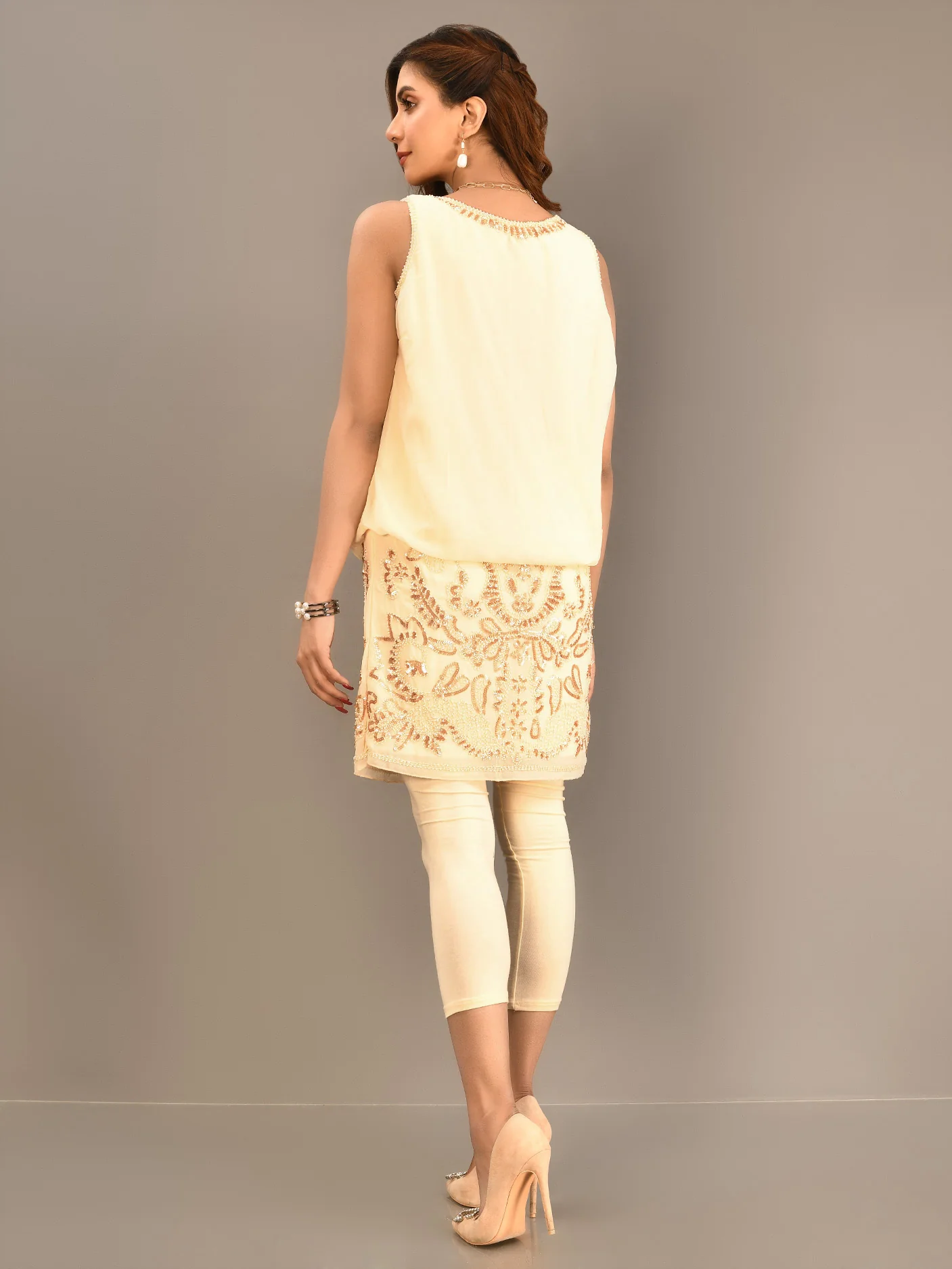 Sequined Chiffon Dress - Image 6