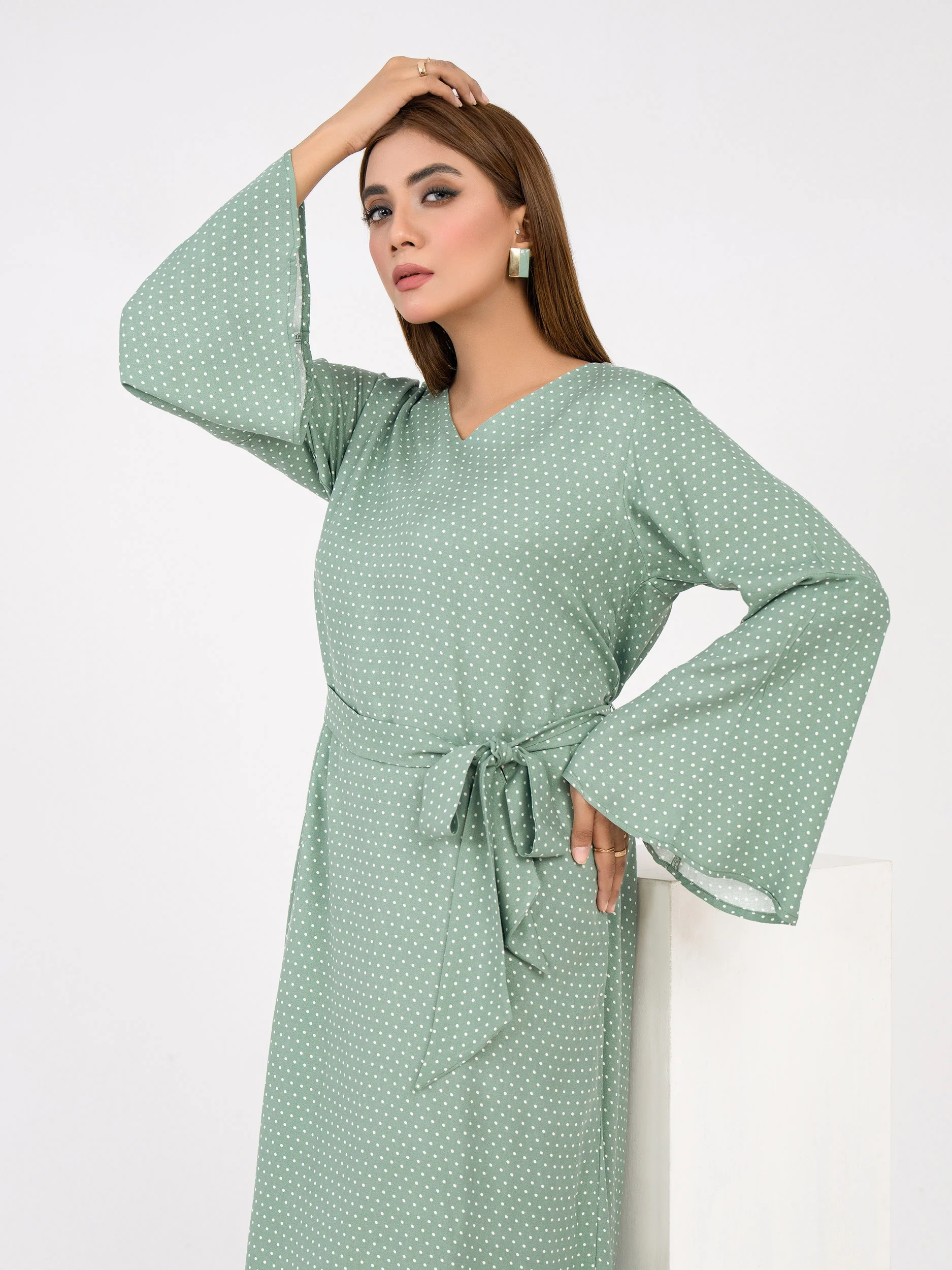 Printed Crepe Dress - Image 3