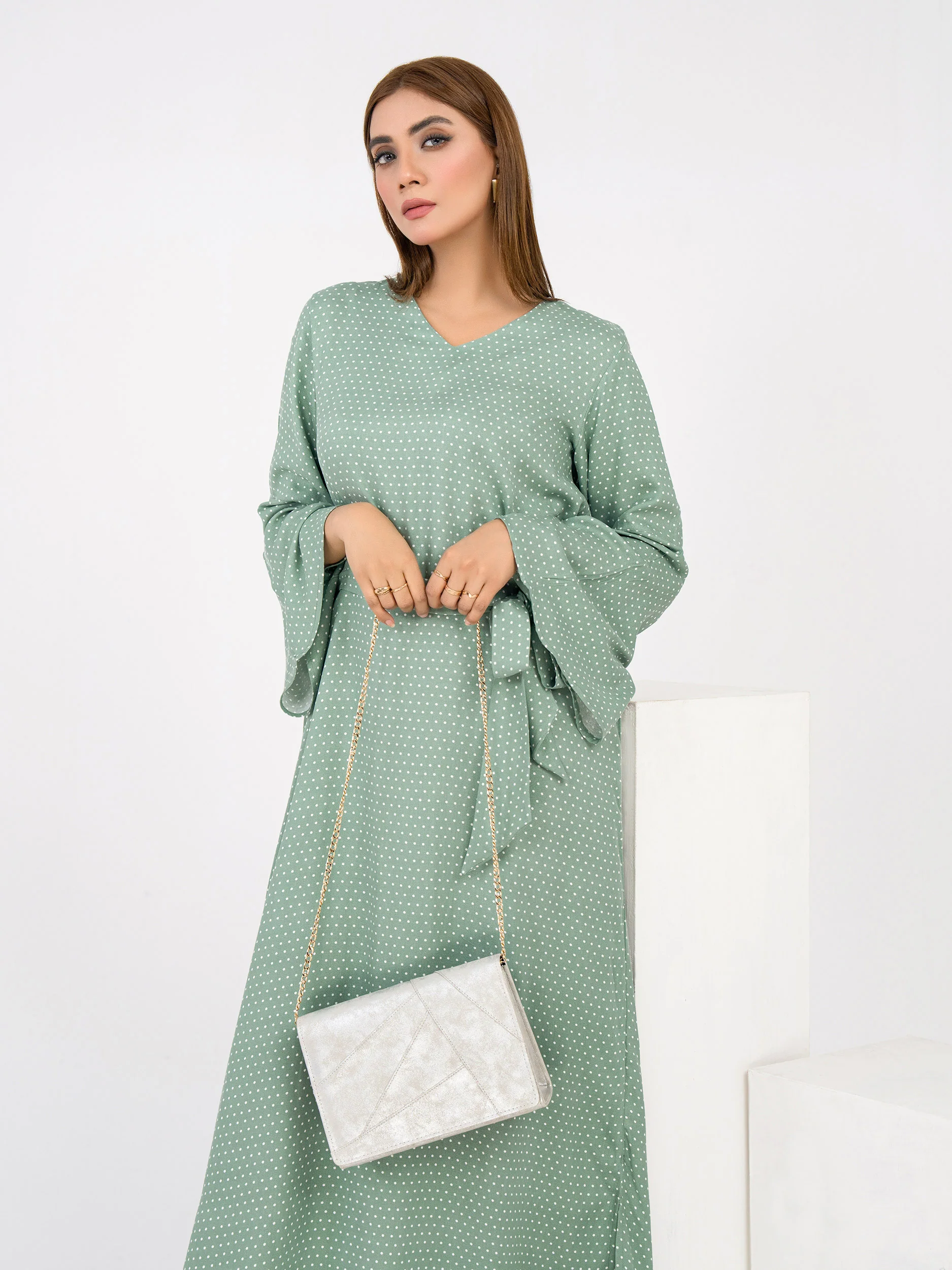 Printed Crepe Dress - Image 4