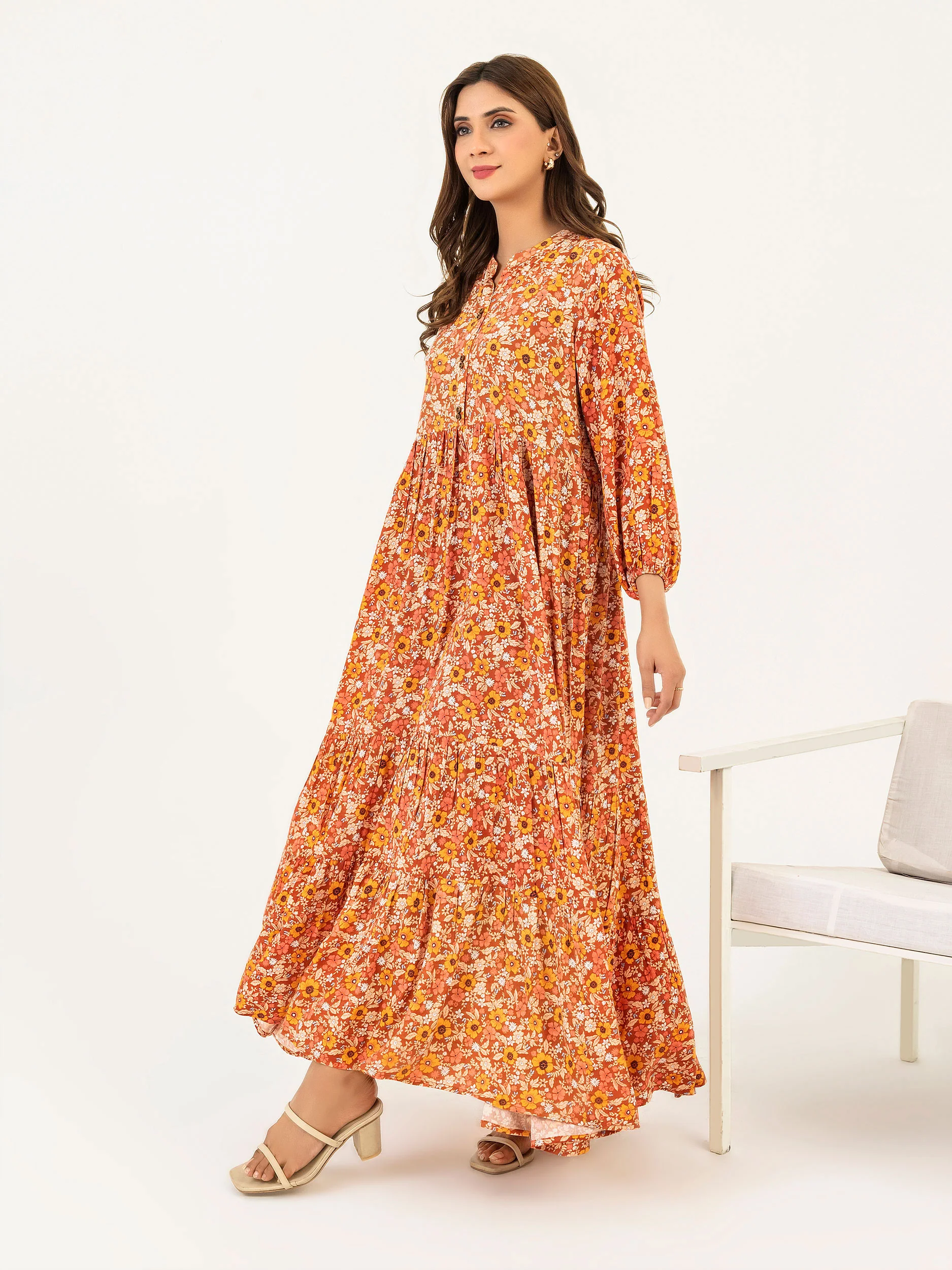 Linen Dress-Printed (Pret) - Image 3