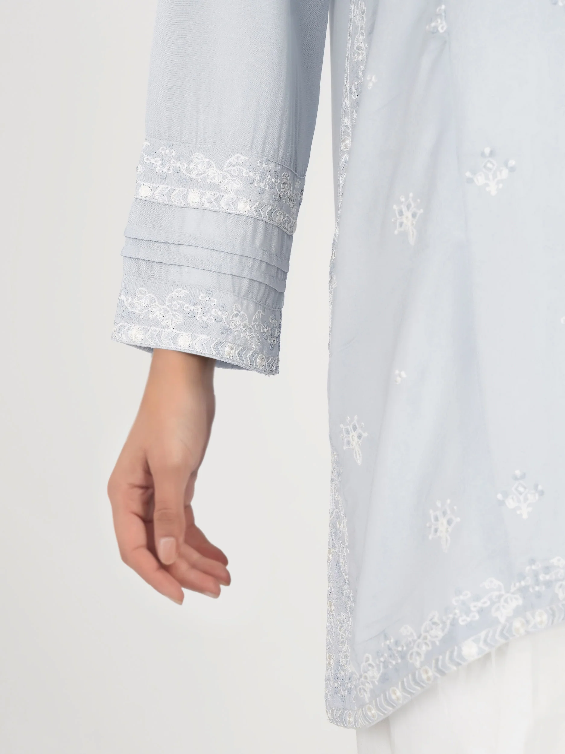 Silk Kurti- Embroidered (Pret) - Image 4