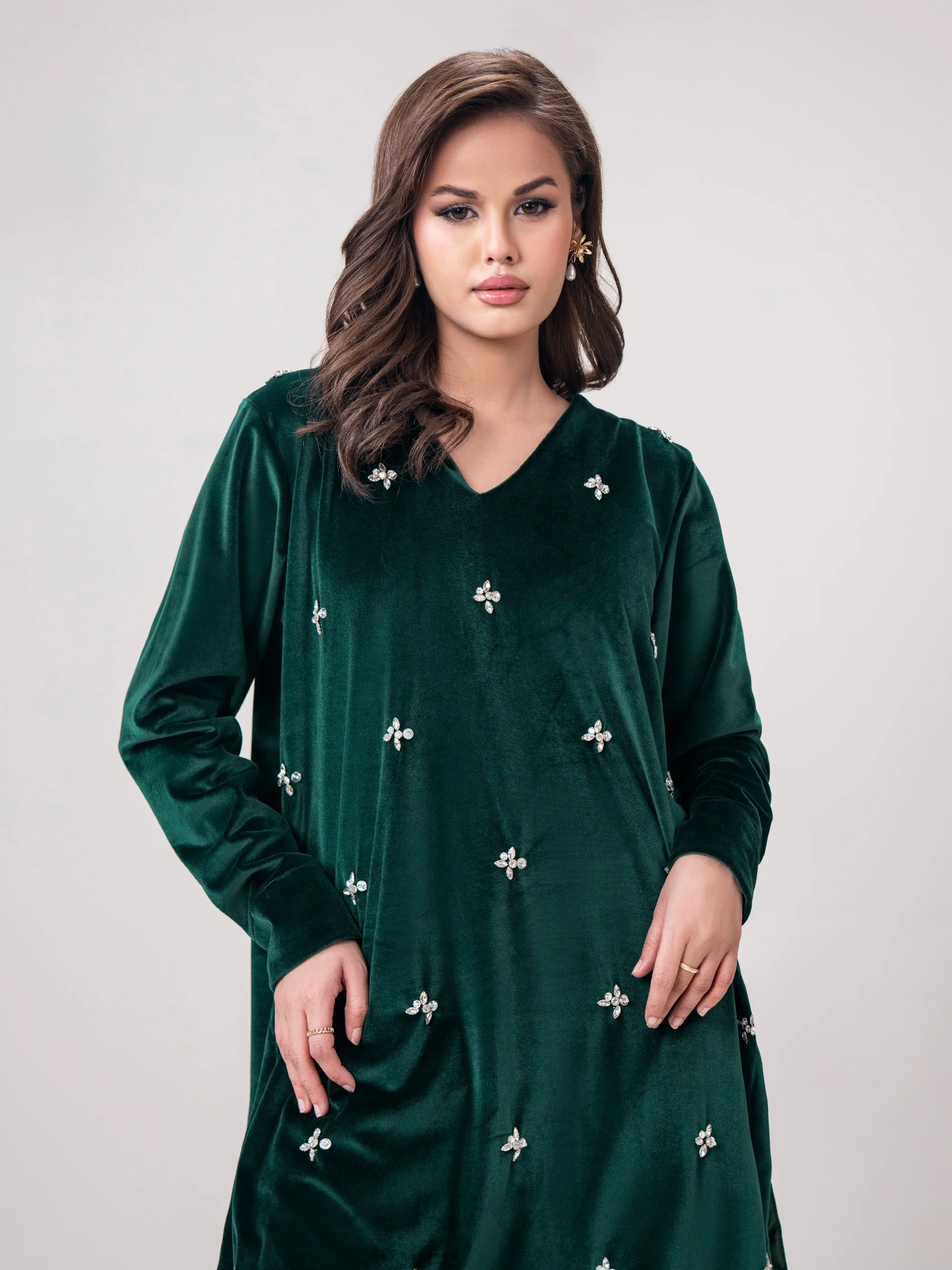 Velour Co-ord Set- Embroidered - Image 4