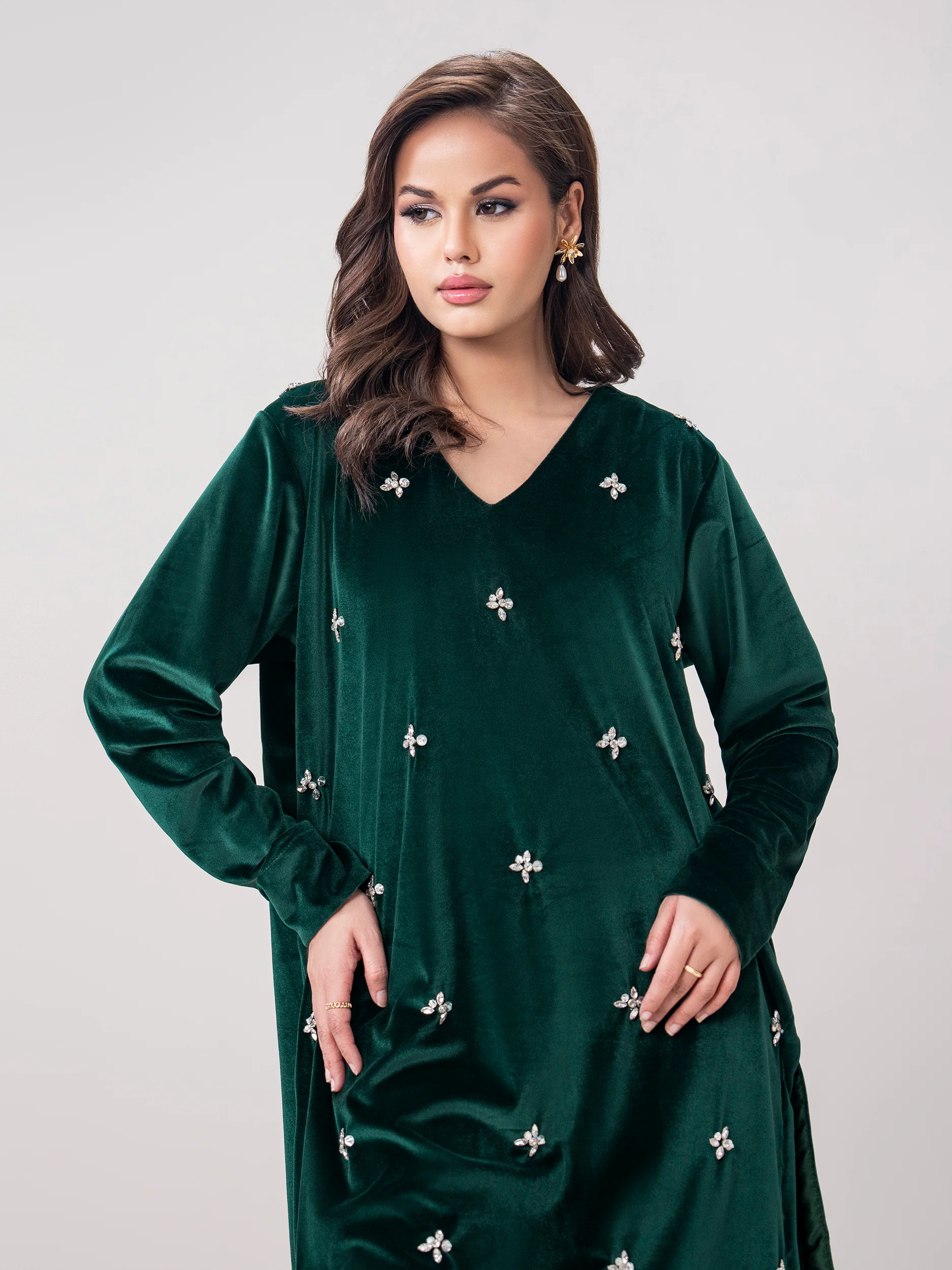 Velour Co-ord Set- Embroidered - Image 6