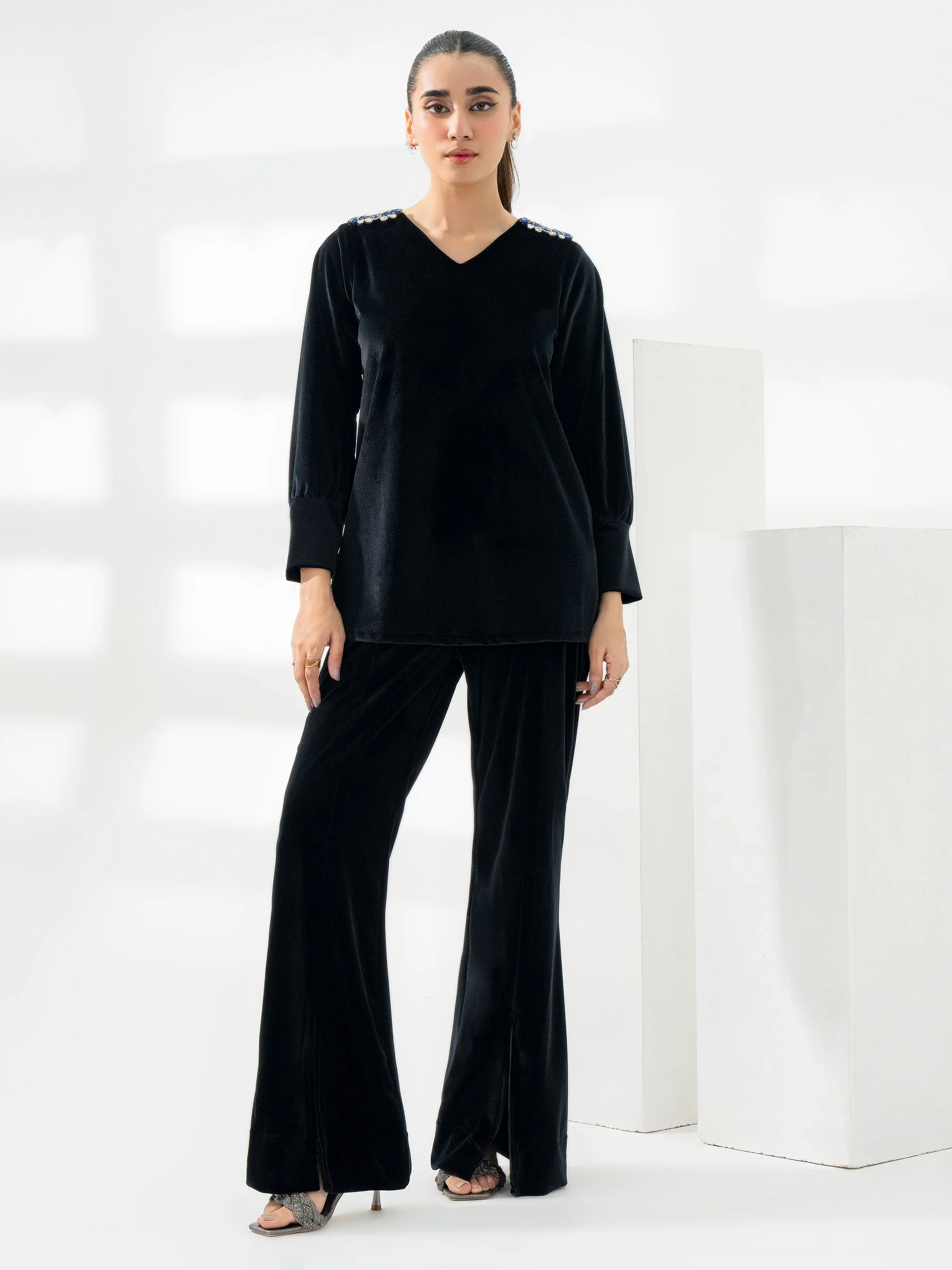 Embellished Velour Top - Image 3
