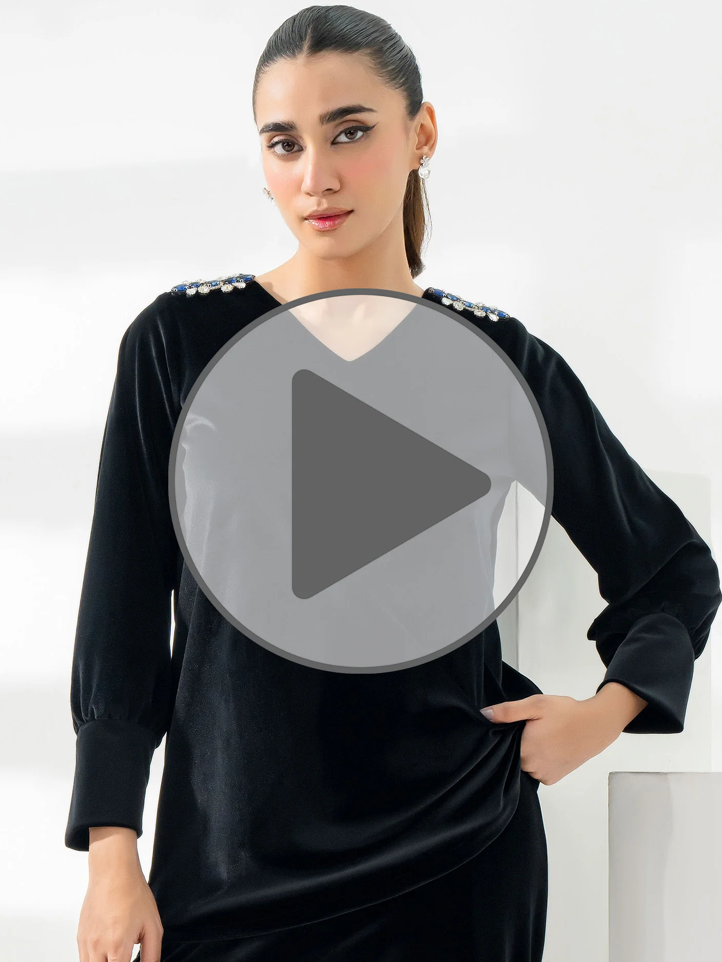 Embellished Velour Top - Image 7