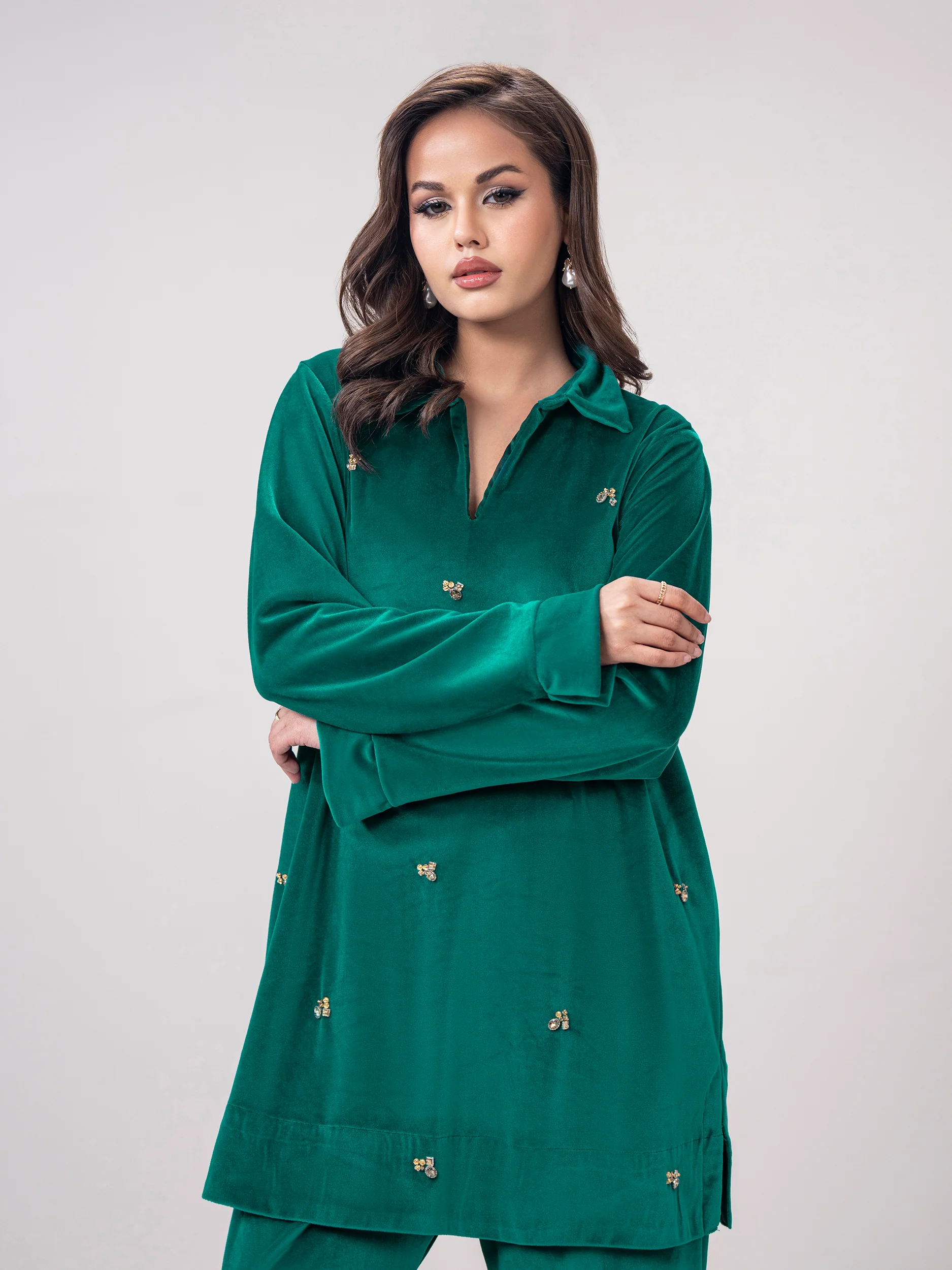 Velour Co-ord Set- Embroidered - Image 6