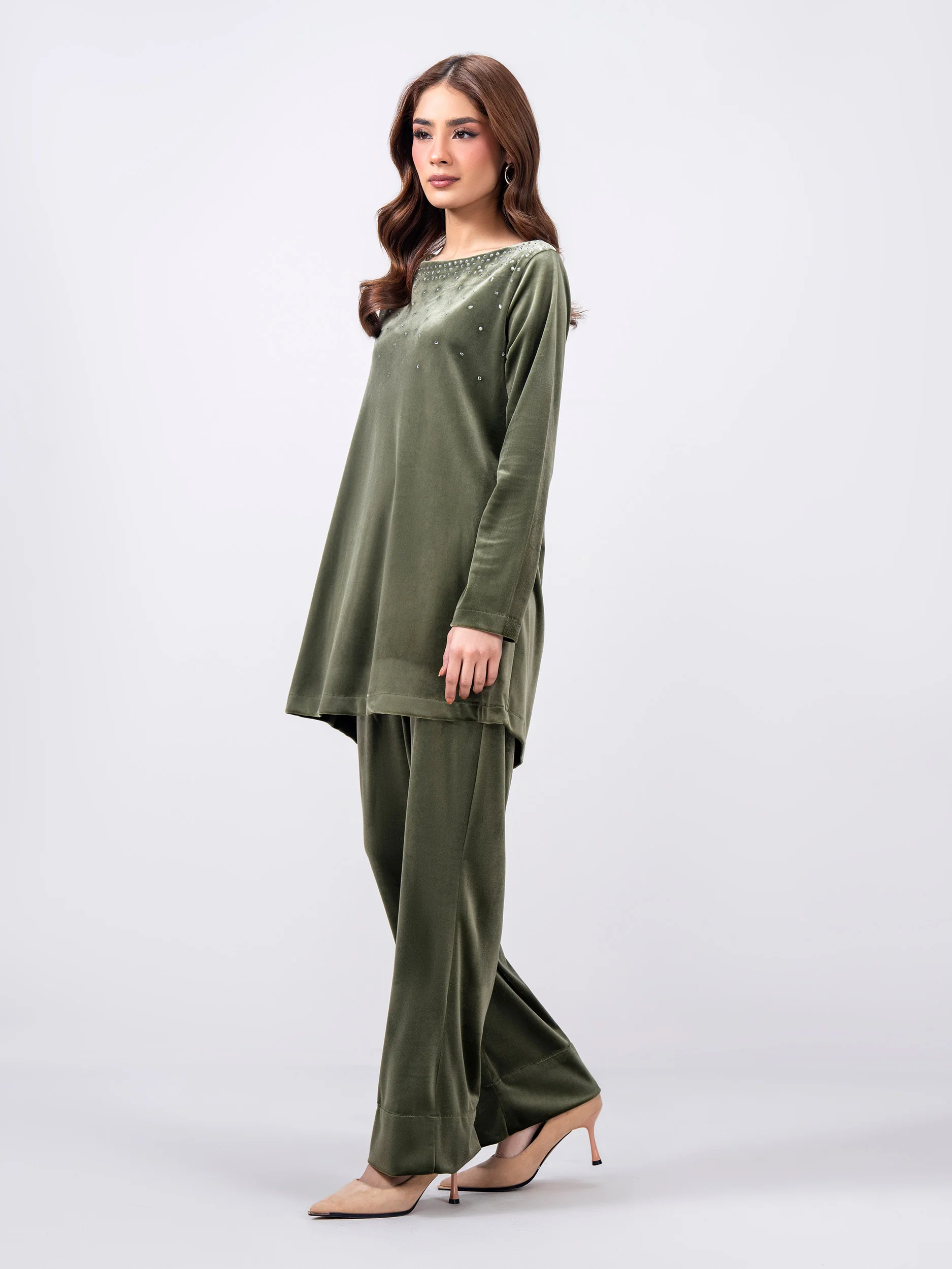 Velour Co-ord Set- Embellished - Image 2