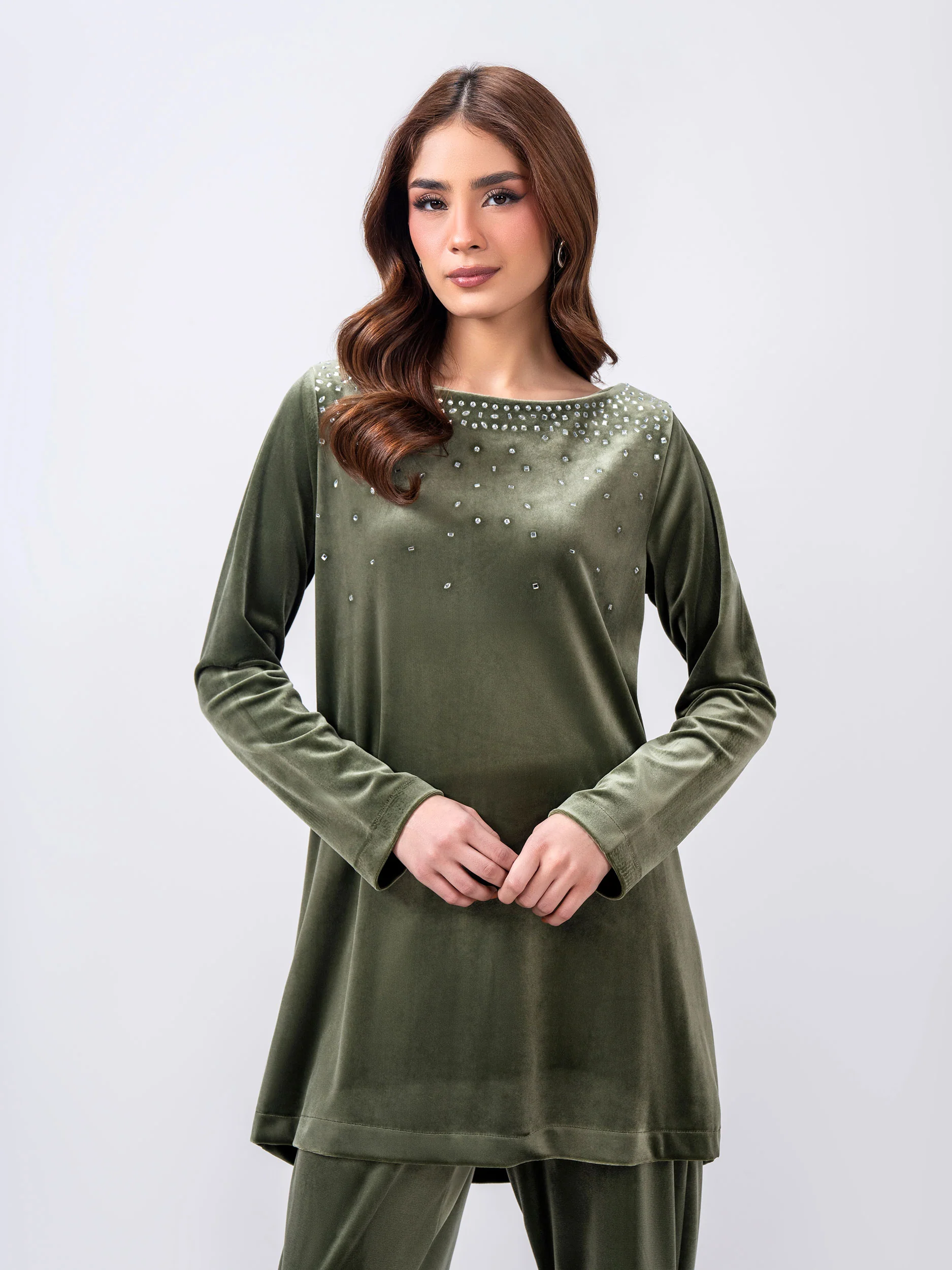 Velour Co-ord Set- Embellished - Image 4
