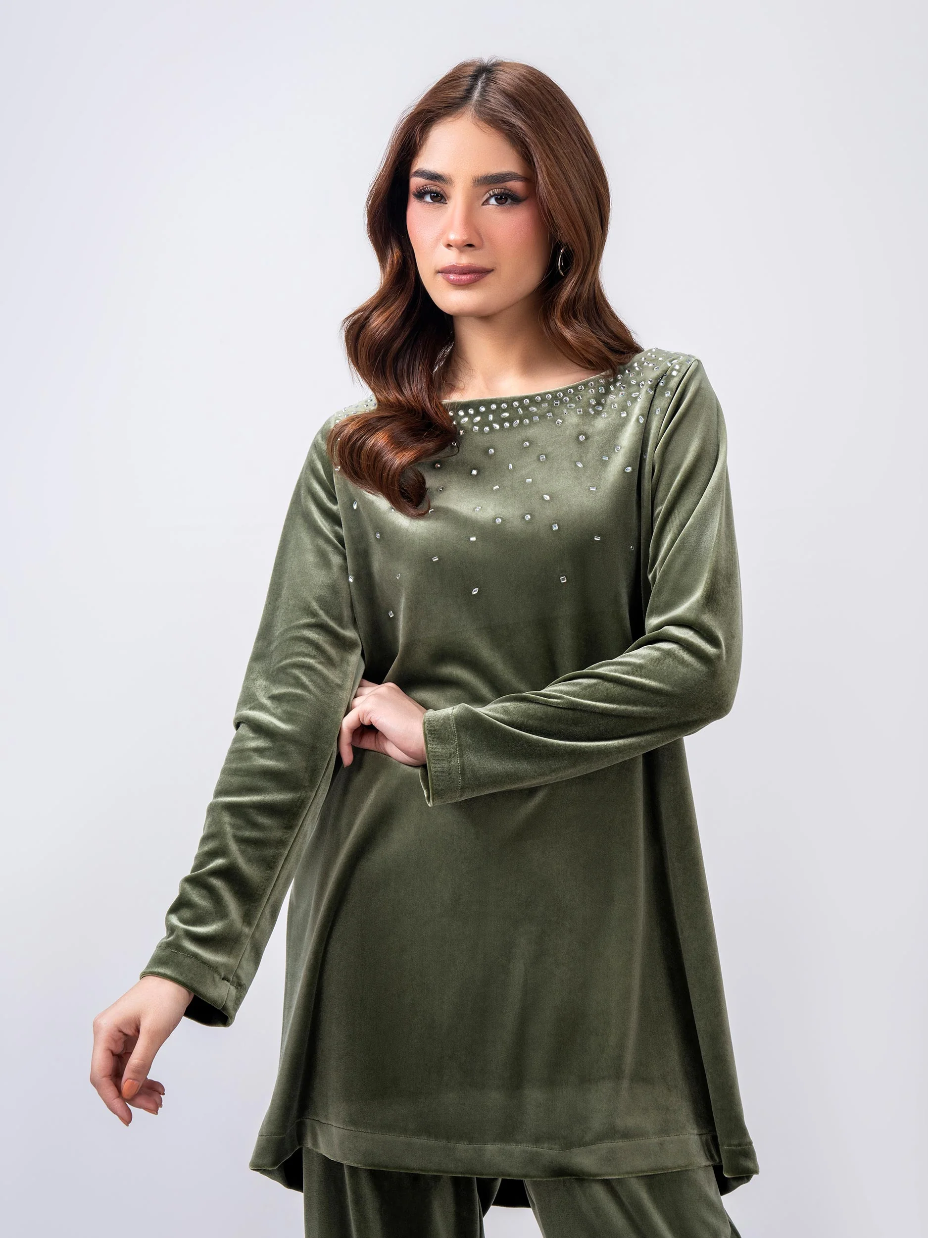 Velour Co-ord Set- Embellished - Image 5