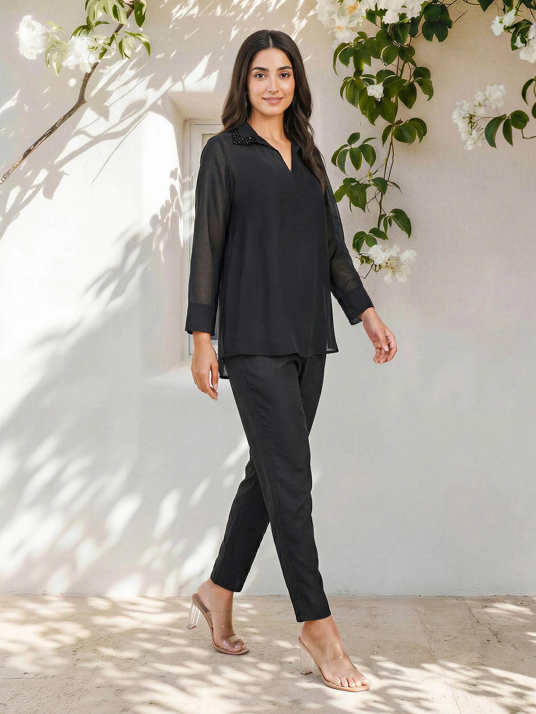 Self Jacquard Top- Embroidered - Image 2