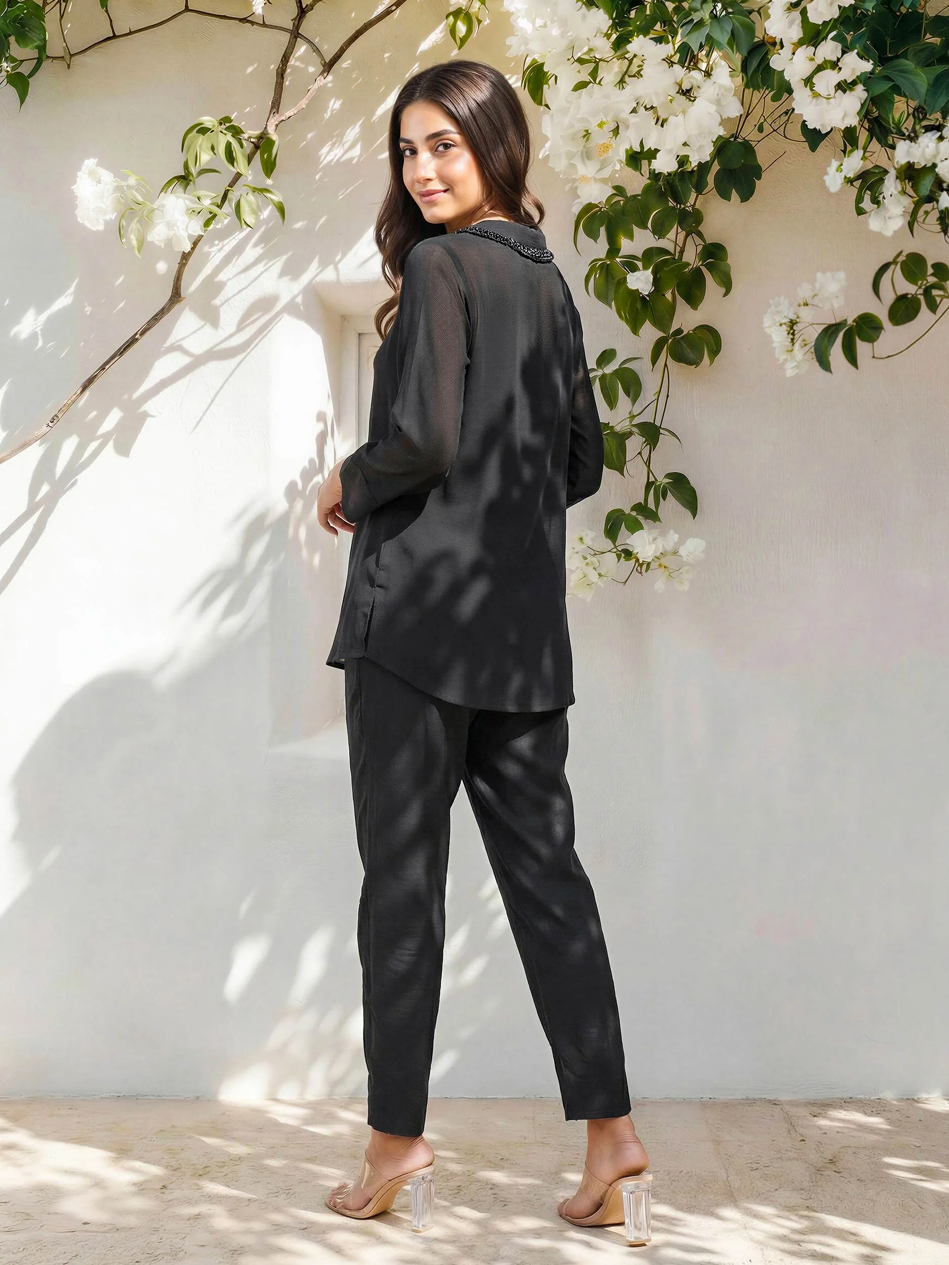 Self Jacquard Top- Embroidered - Image 3