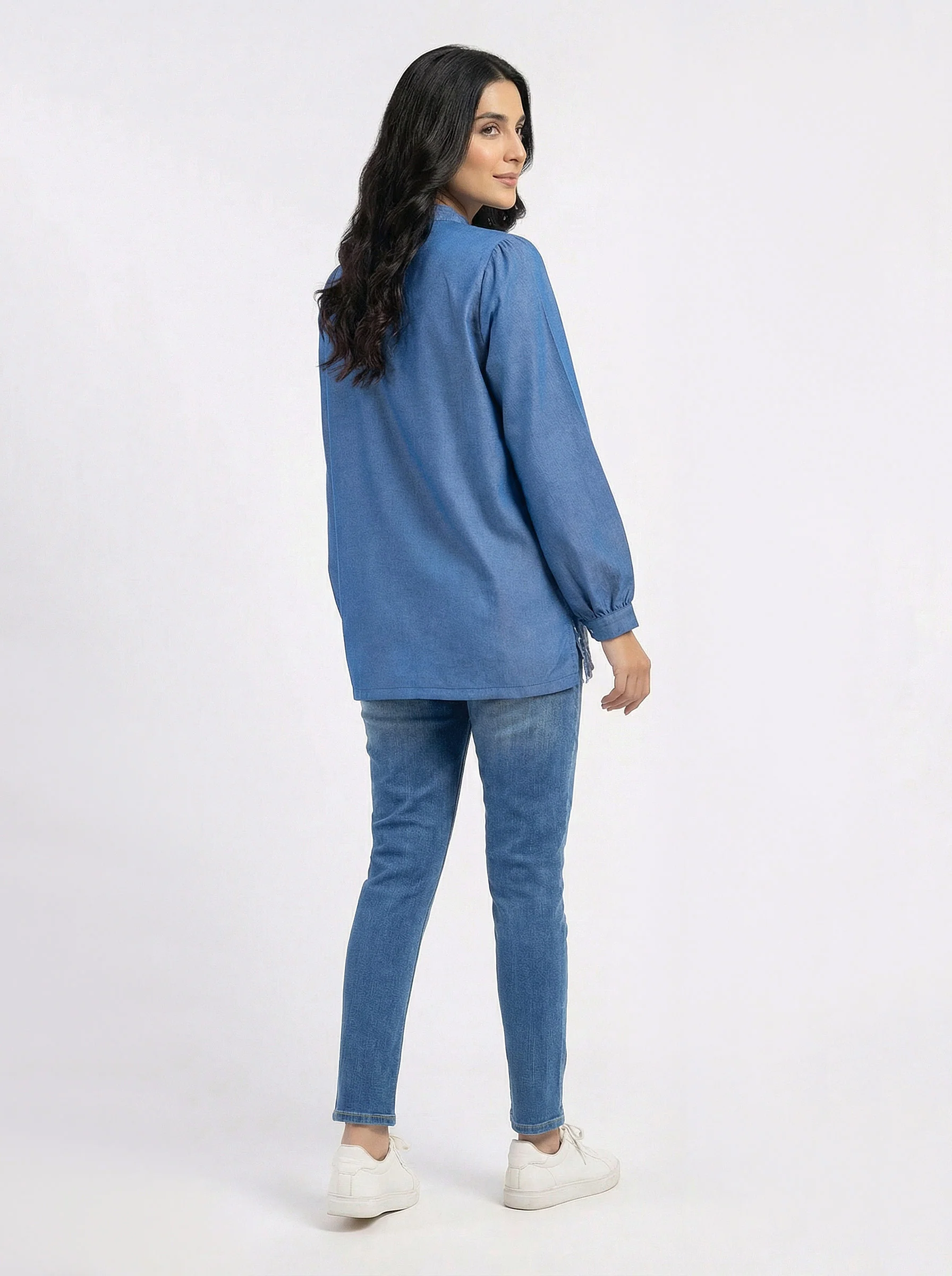 Denim Top- Embroidered - Image 2