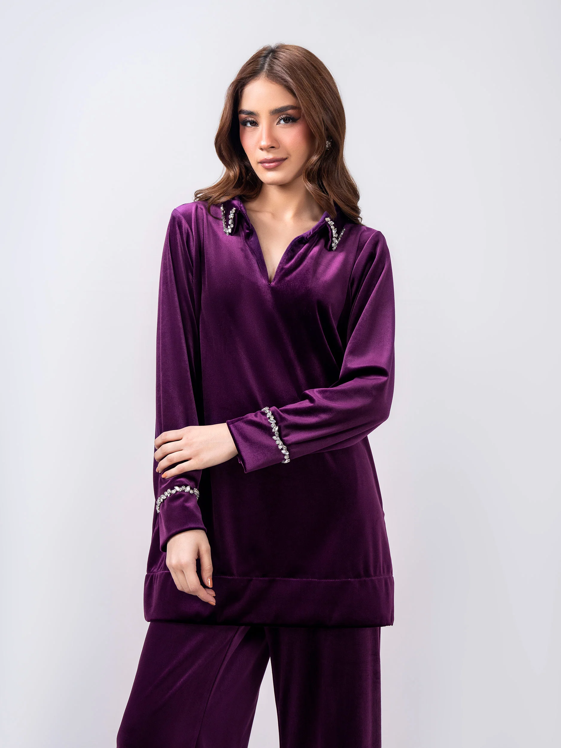 Velour Co-ord Set- Embellished - Image 5