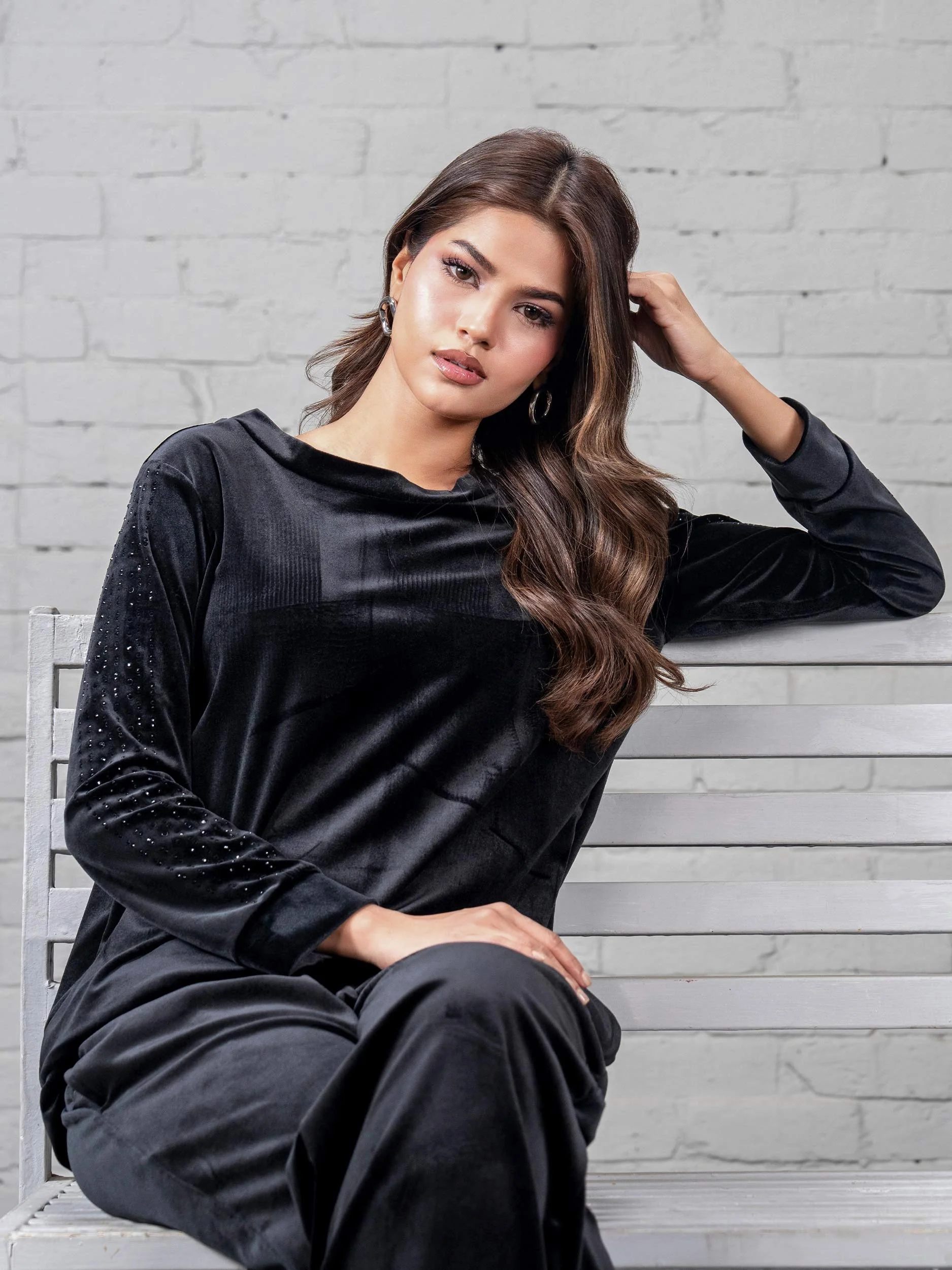 Velour Co-ord Set- Embellished - Image 6