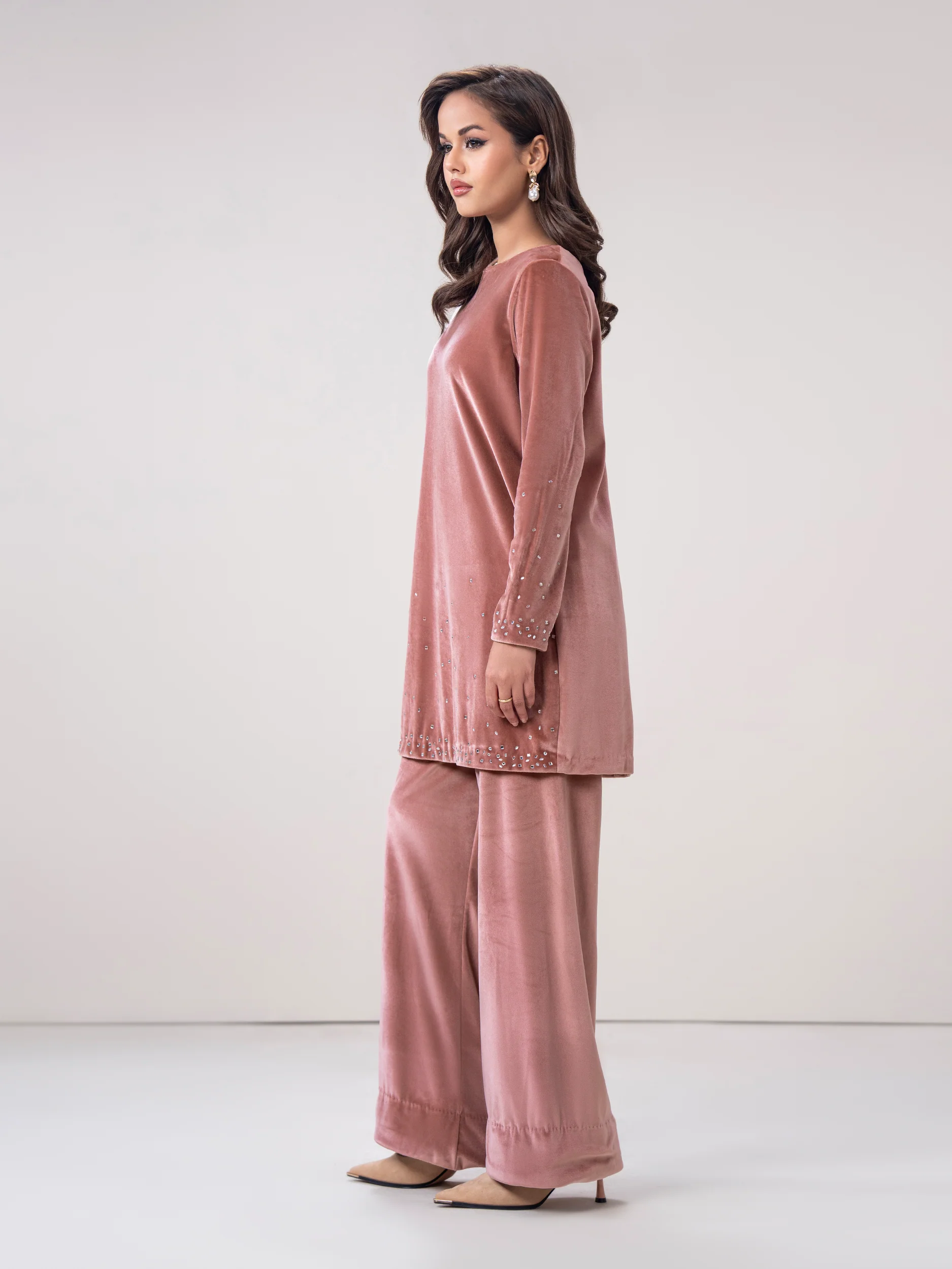 Velour Co-ord Set- Embroidered - Image 2