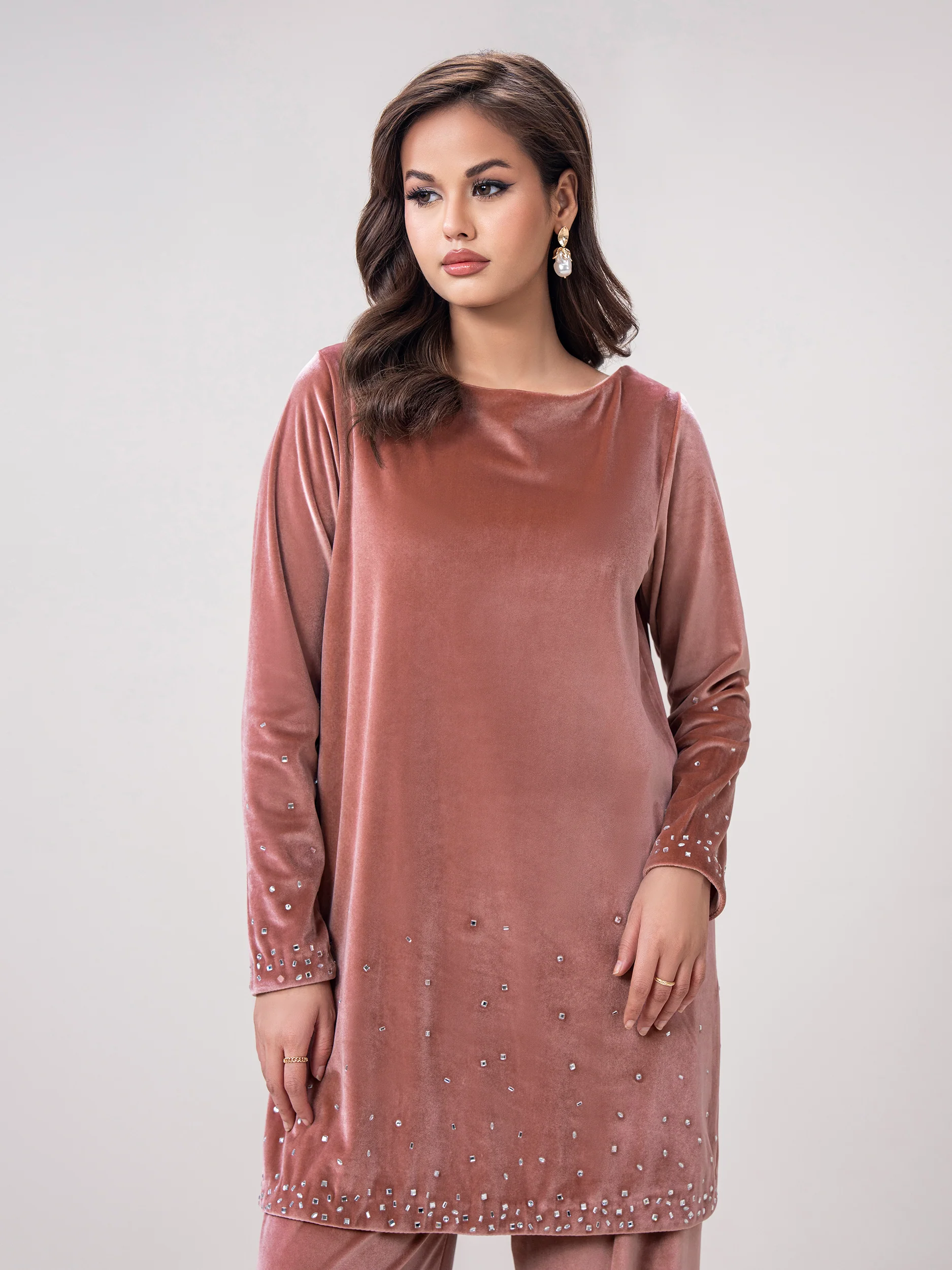 Velour Co-ord Set- Embroidered - Image 4