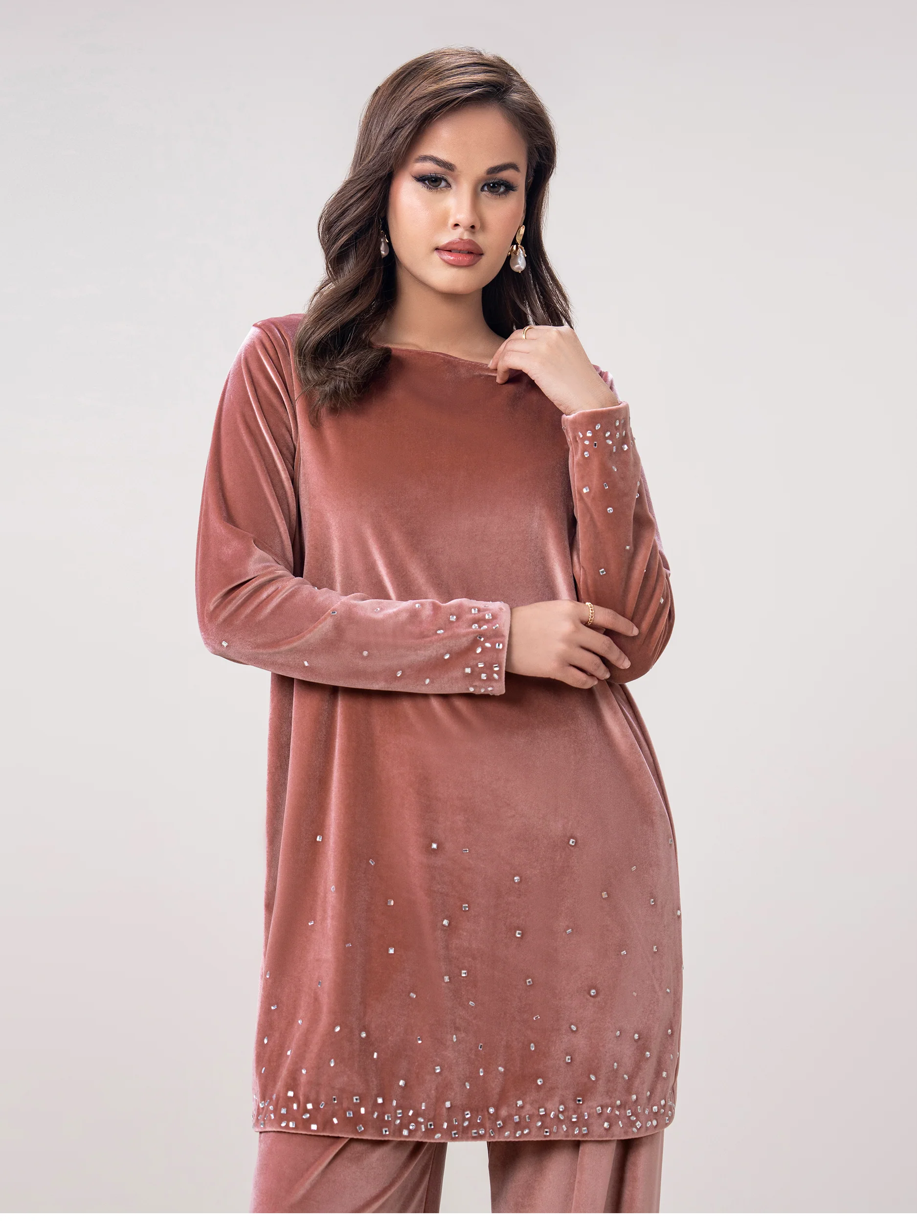 Velour Co-ord Set- Embroidered - Image 6